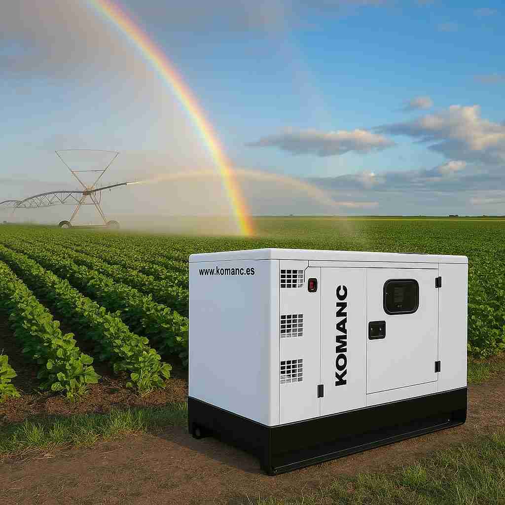 Grupo electrógeno para riego agrícola tecnificado en Málaga
